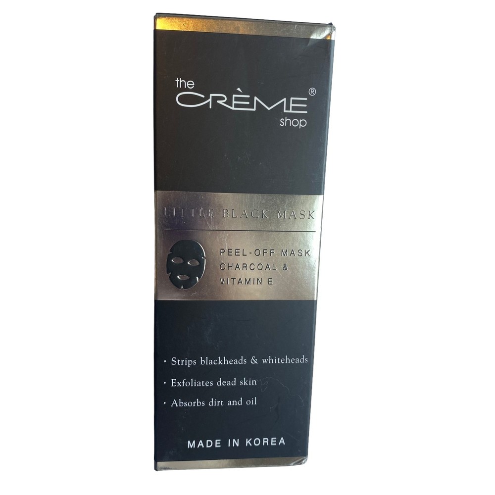 The Creme Shop Little Black Mask Charcoal Vitamin E Peel-Off Face Mask NIB